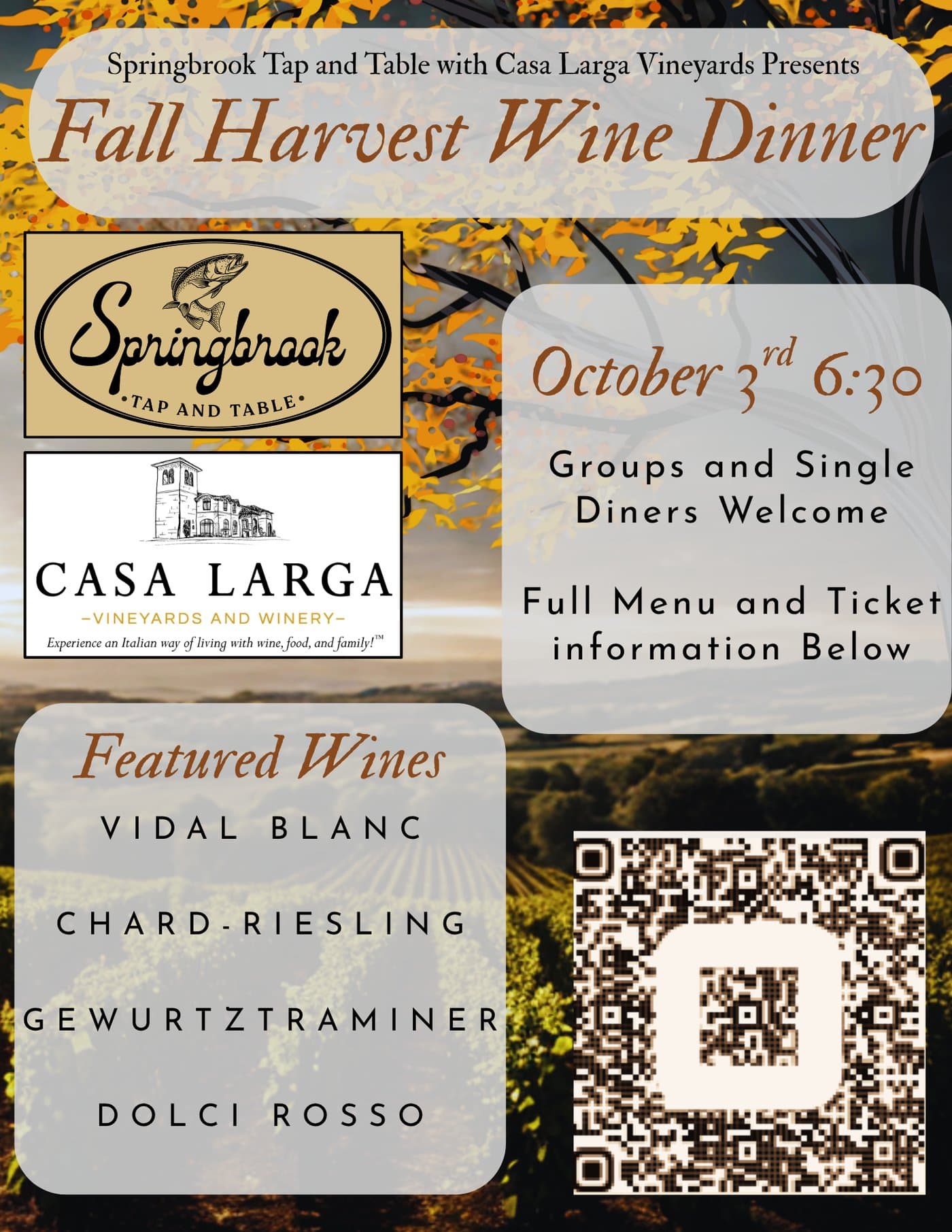 Fall Harvest Wine Dinner