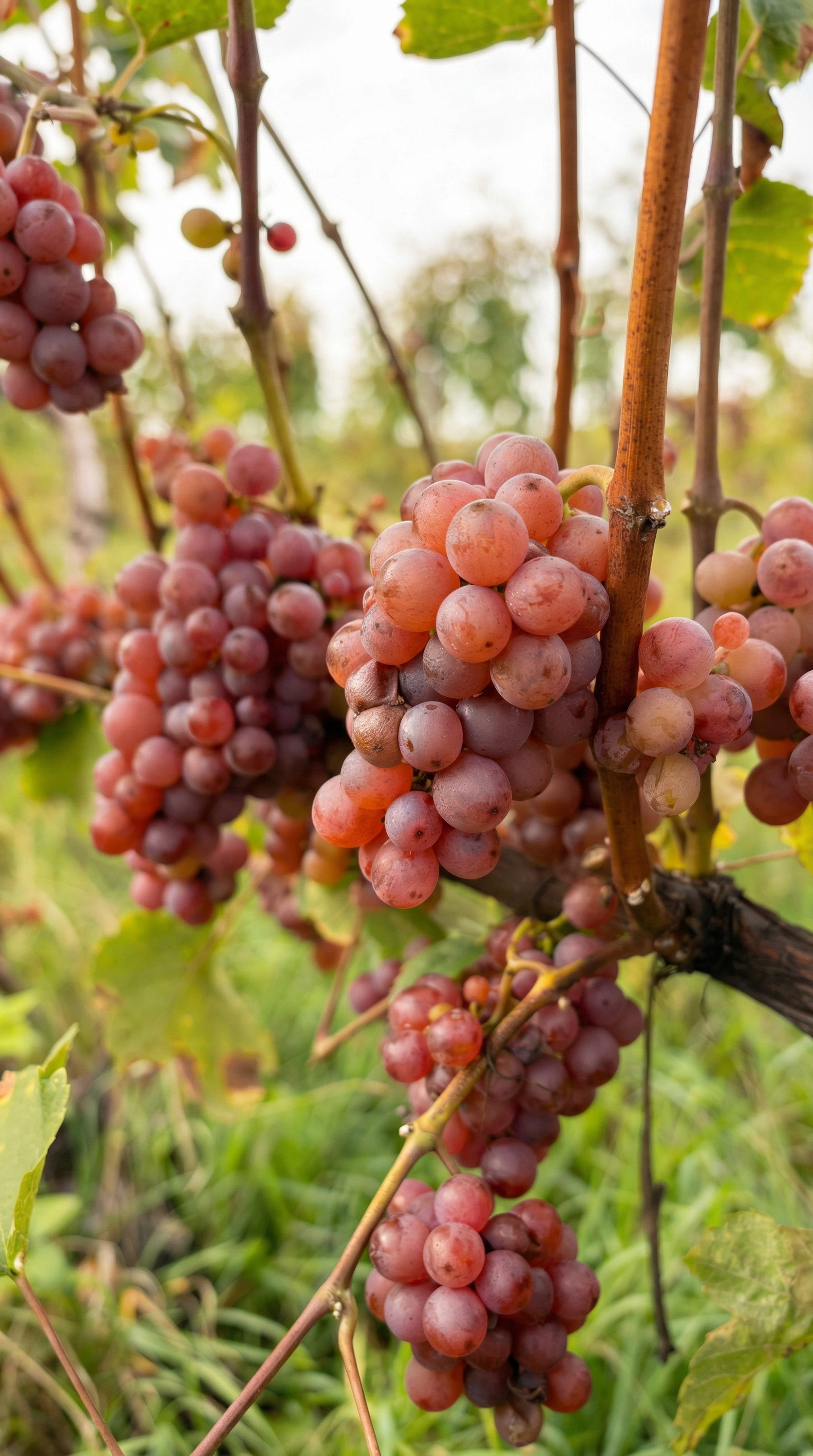 Grapes ripening on the vine