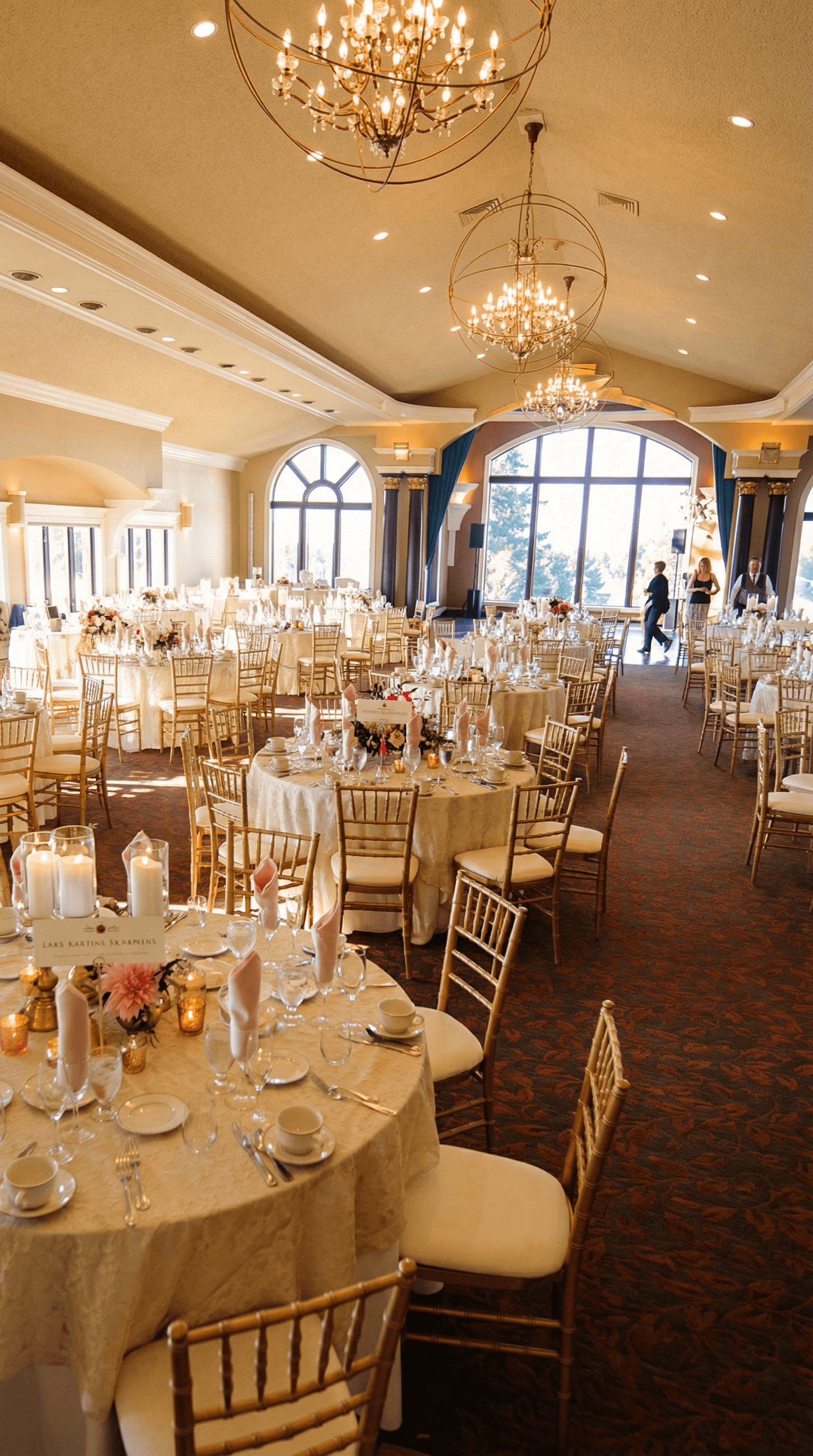 Reception setup in the ballroom