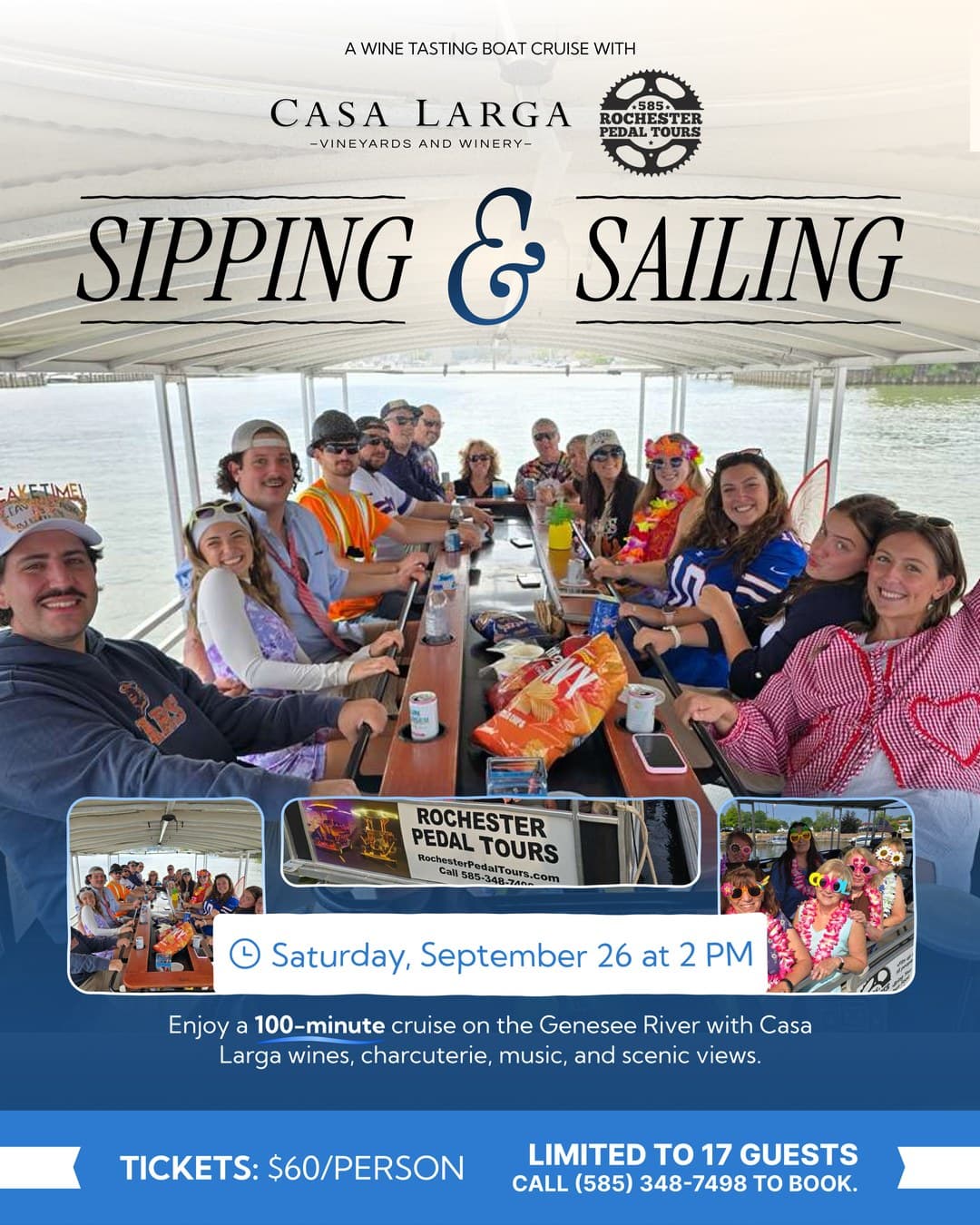 Sip & Sail with Rochester Pedal Tours